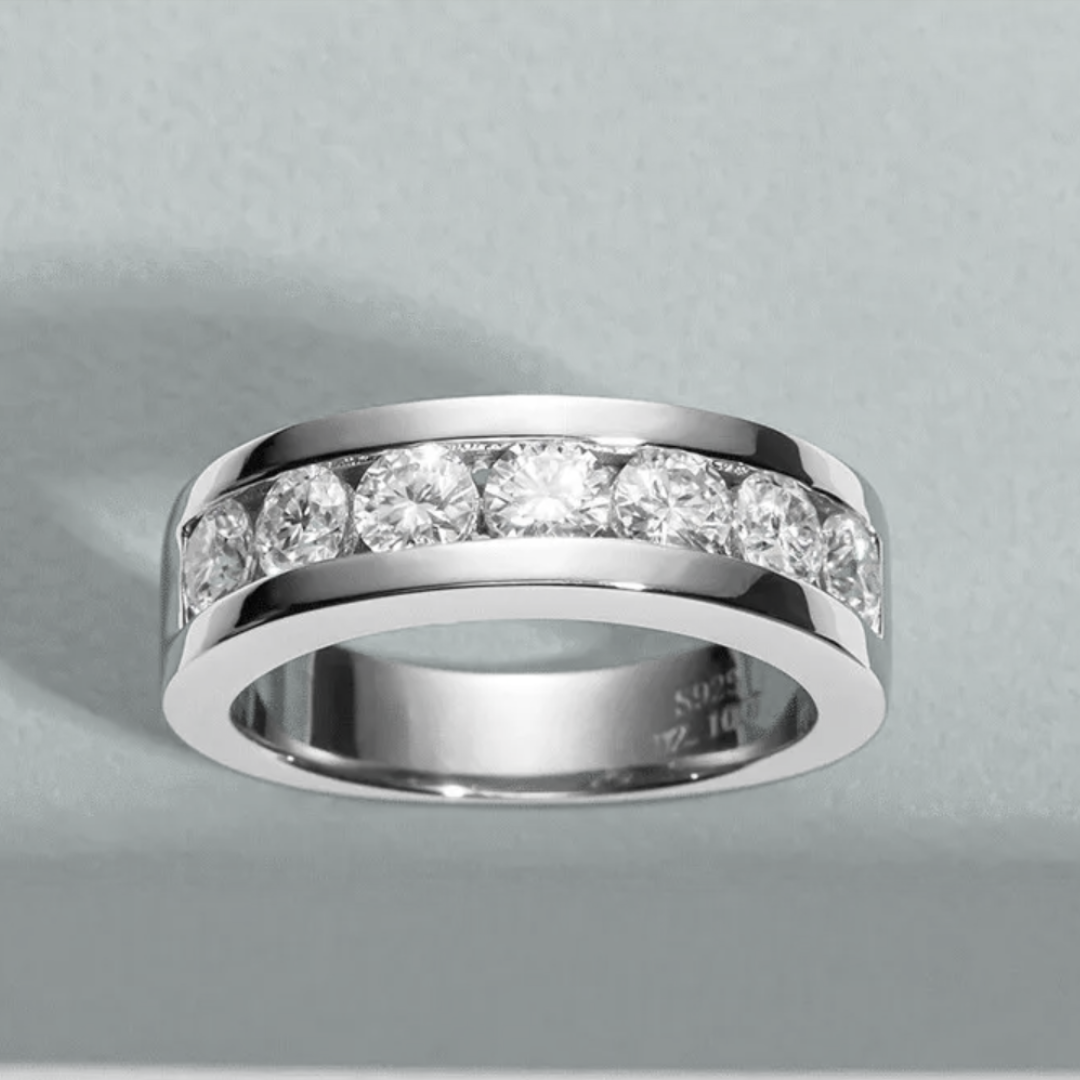 Stalwart Moissanite Gold Plated Silver Diamond Ring