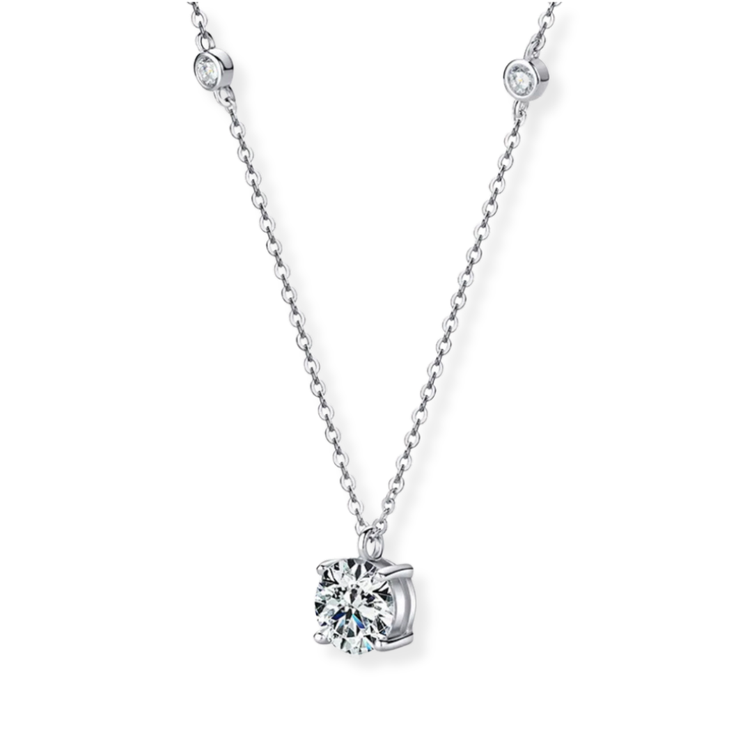 Everly 2ct Solitaire Moissanite Diamond Necklace Pendant