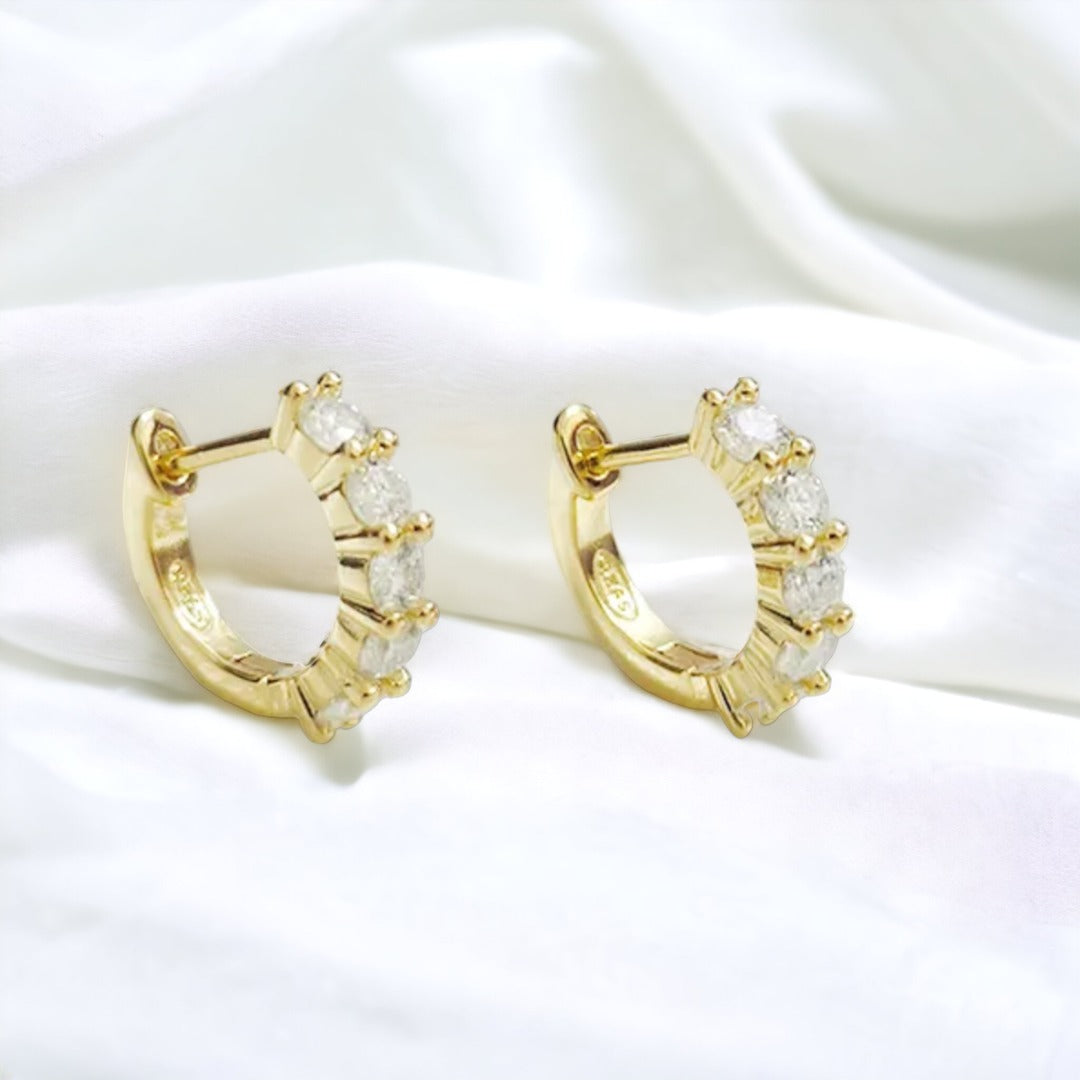 Lyric Moissanite White Gold Plated Hoop Earrings