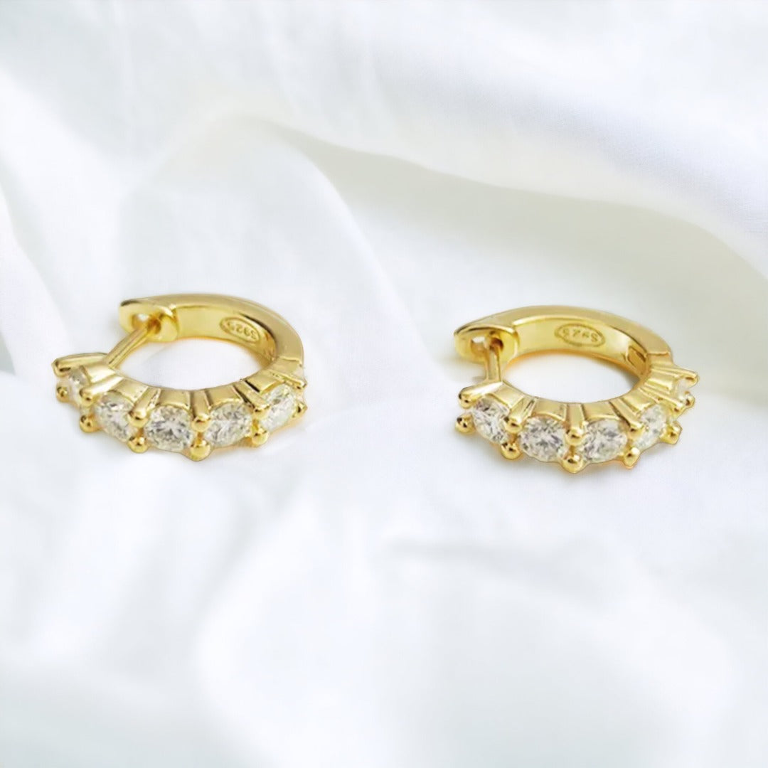 Lyric Moissanite White Gold Plated Hoop Earrings