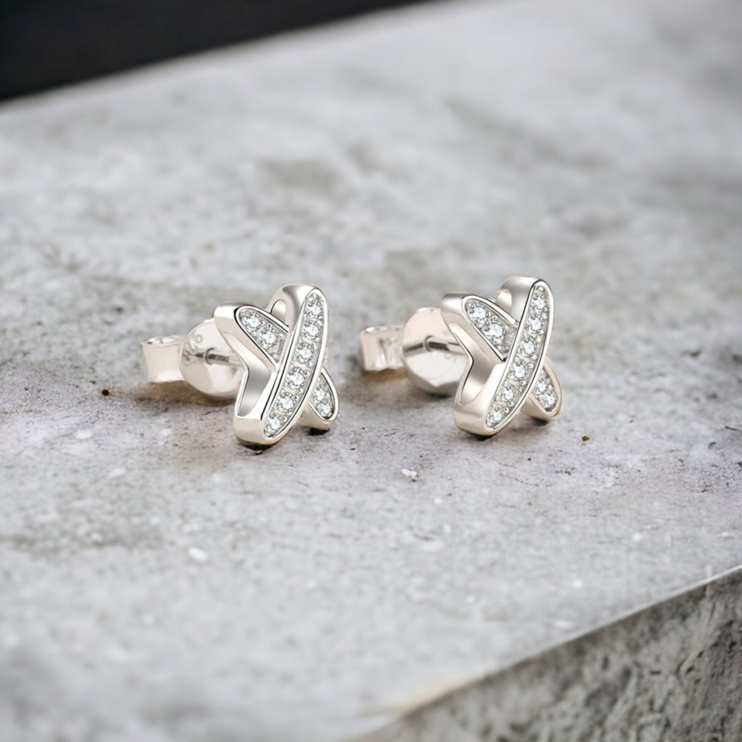 Sacred Symbol Full Moissanite Diamond Stud Earrings