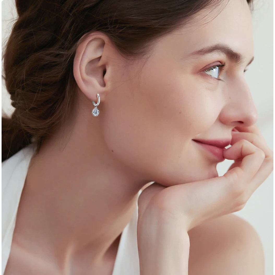 Moonlit 1 Carat Moissanite Silver Earrings