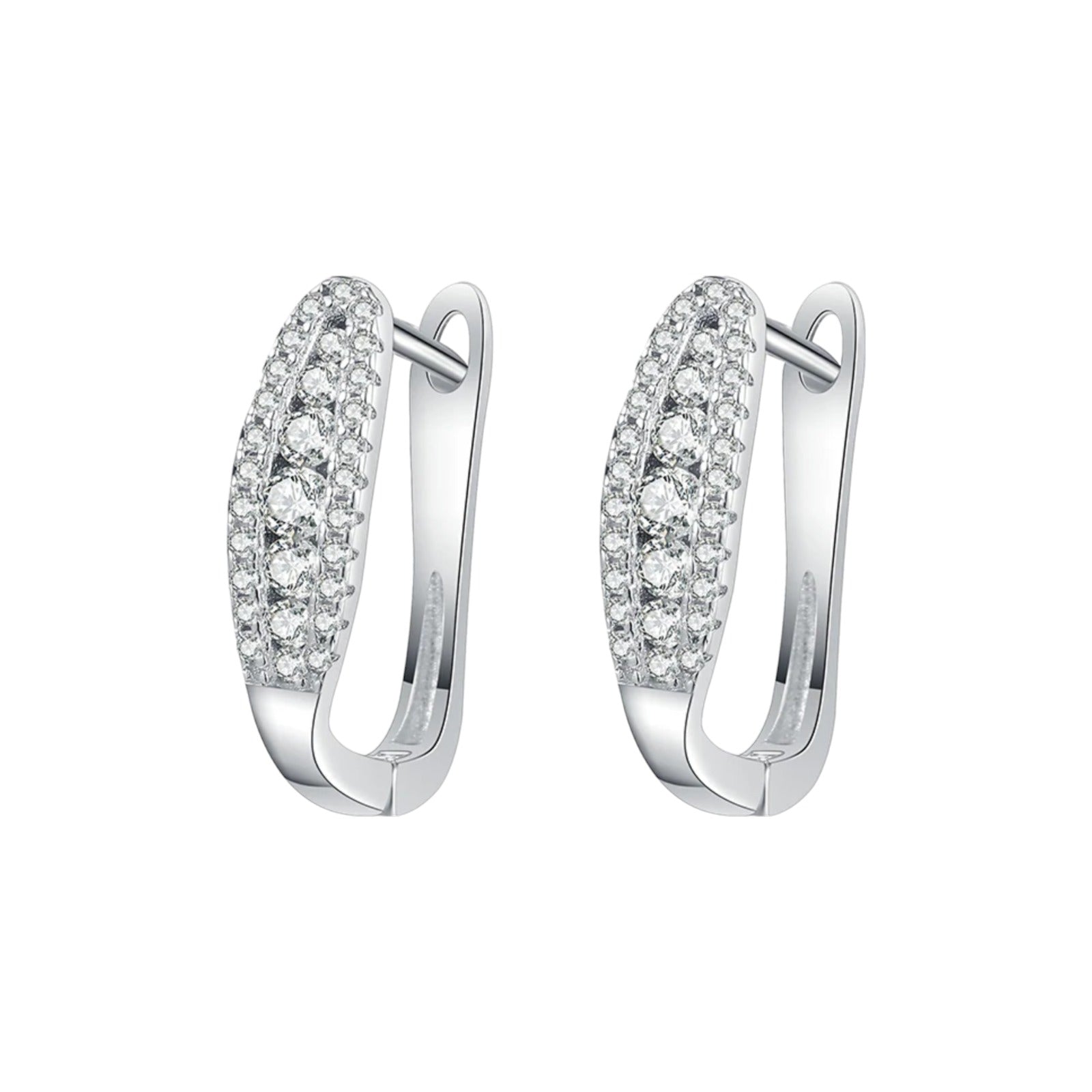 Rhapsody Moissanite Silver with Gold Plated Earrings