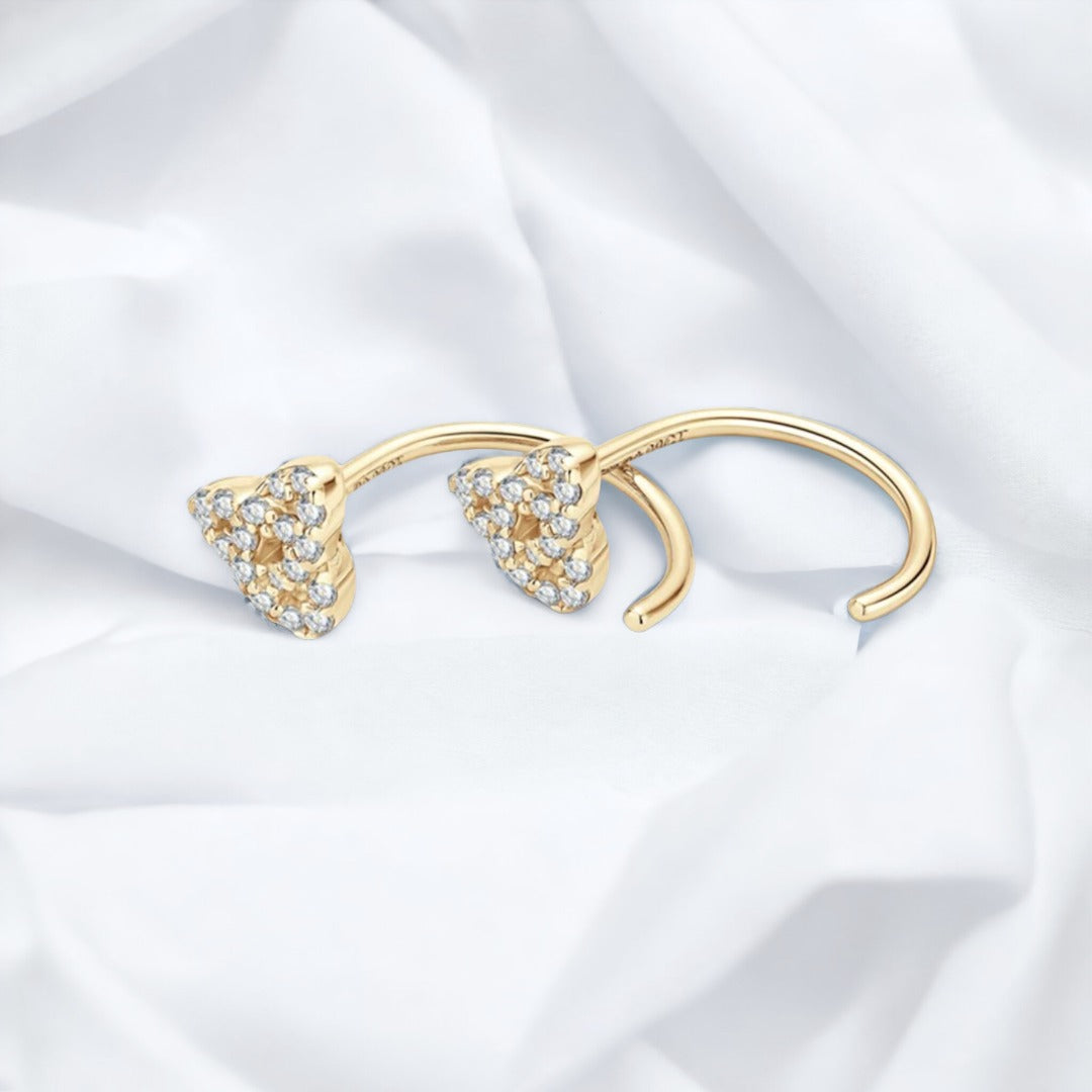 Crystal Treasures Sliver with 18k Gold Plated Earrings