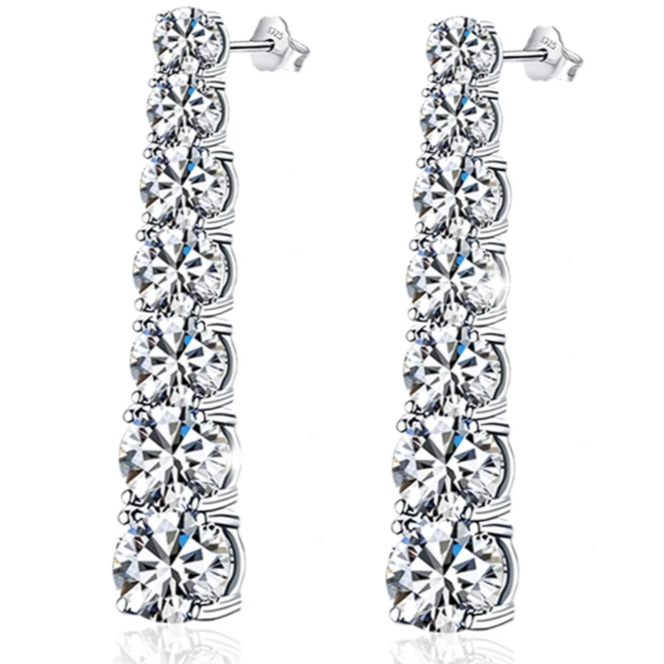 Stairway to Sparkle Full Moissanite Earrings