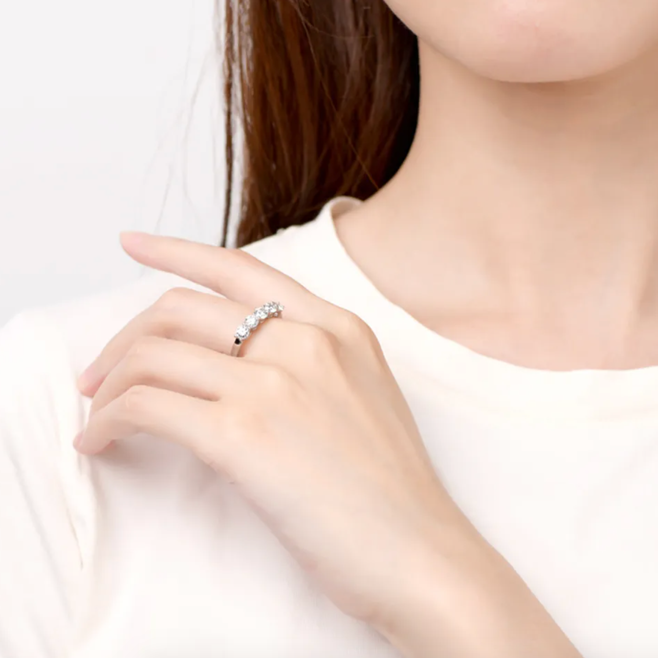 Infinity Silver 4mm Moissanite Diamond Ring