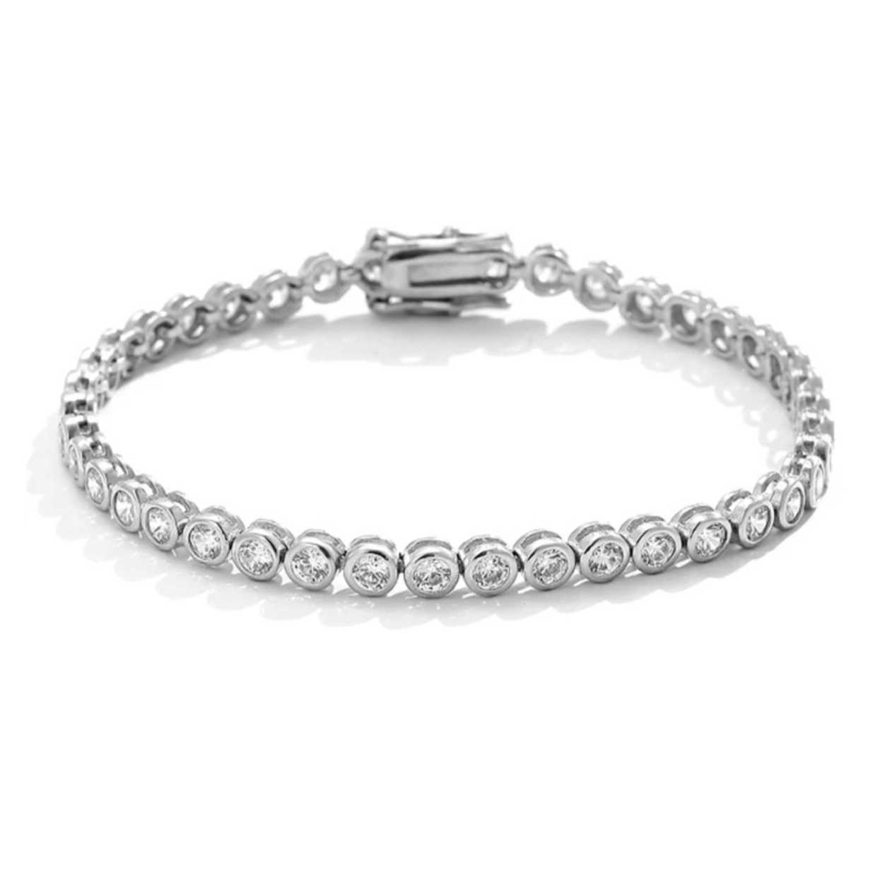 Mirage Full Round Moissanite Tennis 18K Gold Plated Bracelet