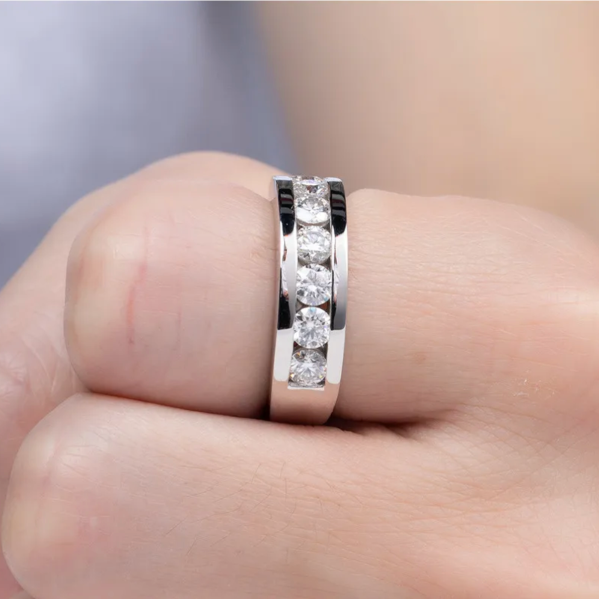 Stalwart Moissanite Gold Plated Silver Diamond Ring