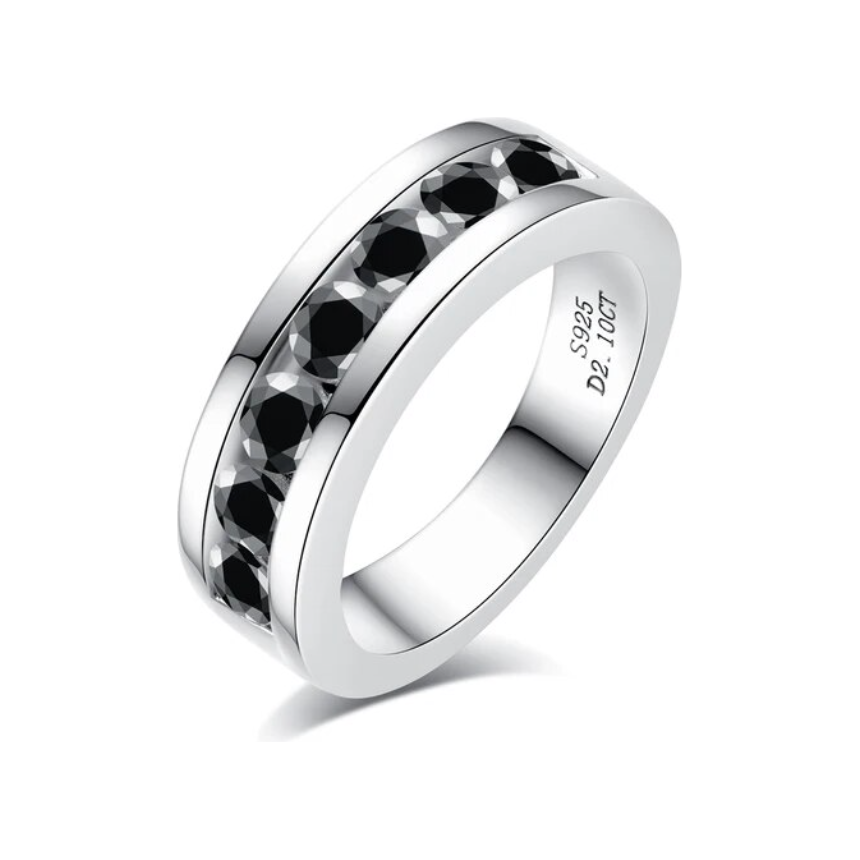Stalwart Moissanite Gold Plated Silver Diamond Ring