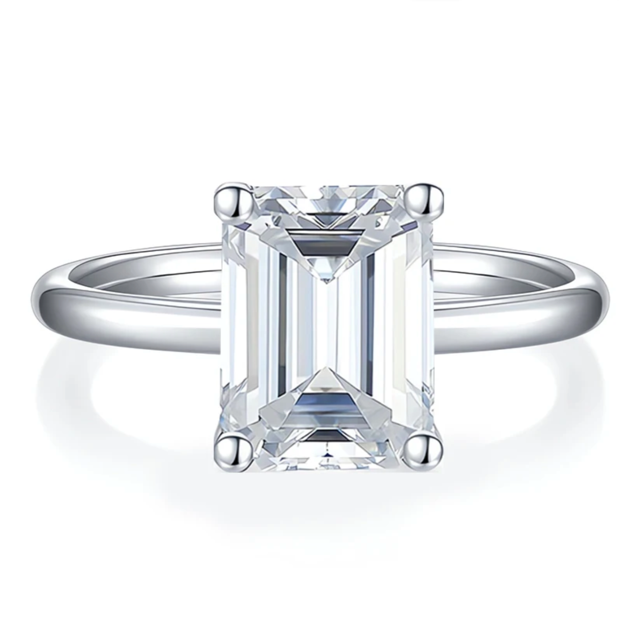 Whisper 2 Carat Emerald Cut Moissanite Ring