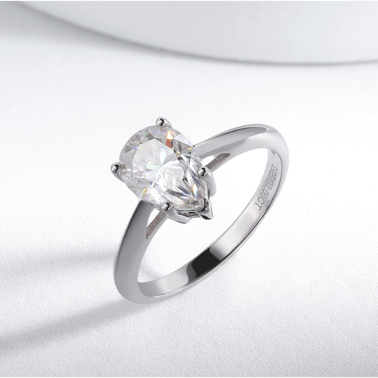 Regalia 2 Carat Pear Cut Moissanite Ring