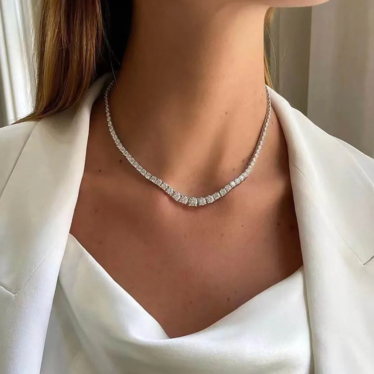 Regalia Moissanite 18K Gold Plated Silver Tennis Chain
