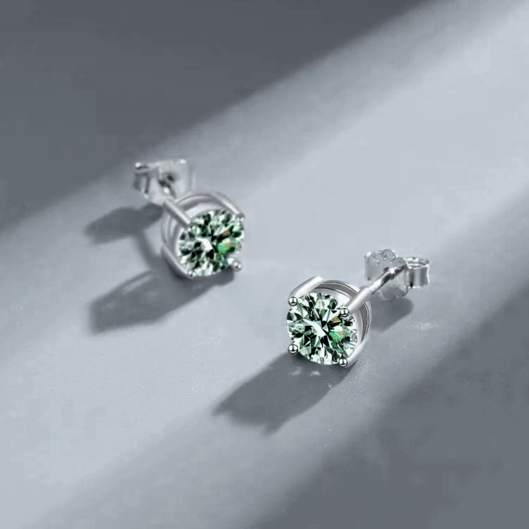 VivaLux Colorful Brilliance Moissanite Studs Earrings