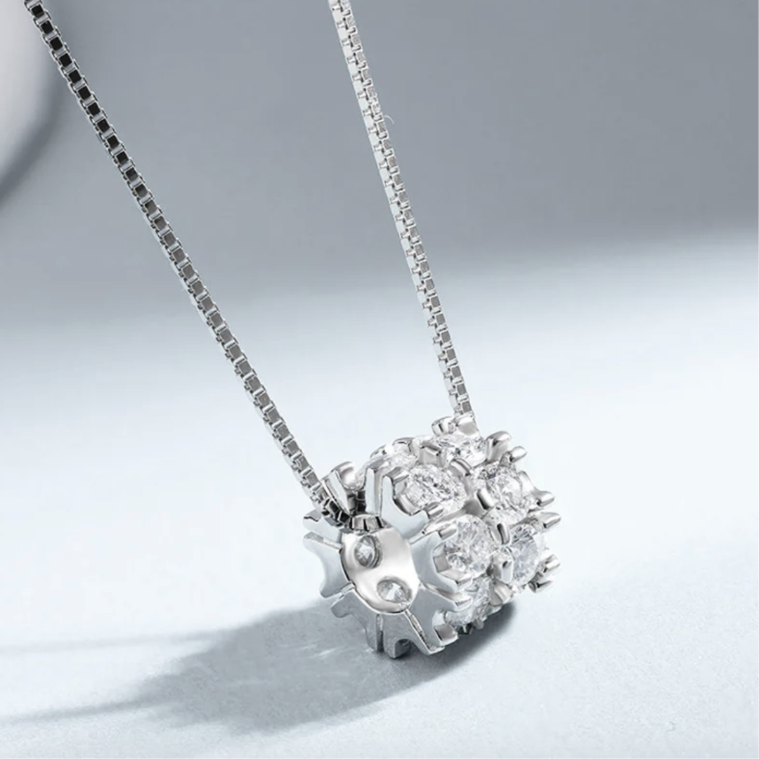 Celestial Full Moissanite Diamond Silver Chain Necklace