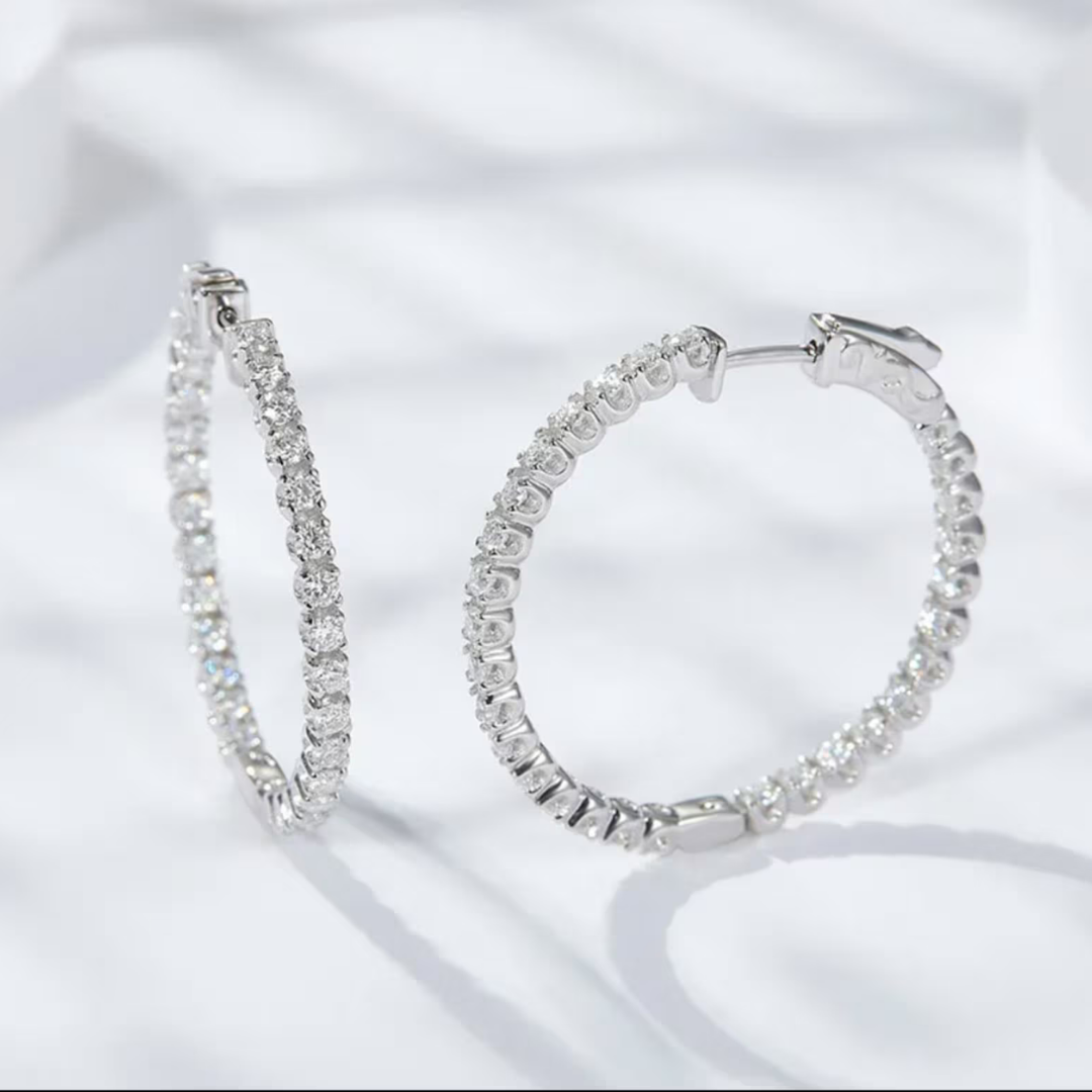 Sereniry 14K Gold Plated Moissanite Hoop Earrings