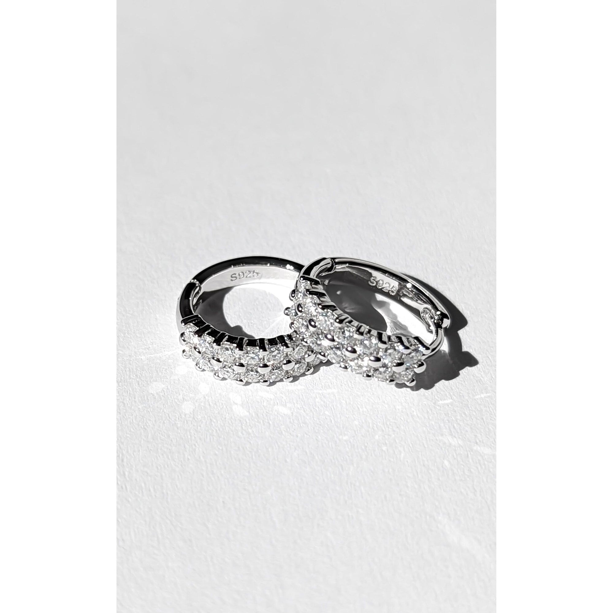 Lysandra 18K White Gold Plated Moissanite Hoop Earrings