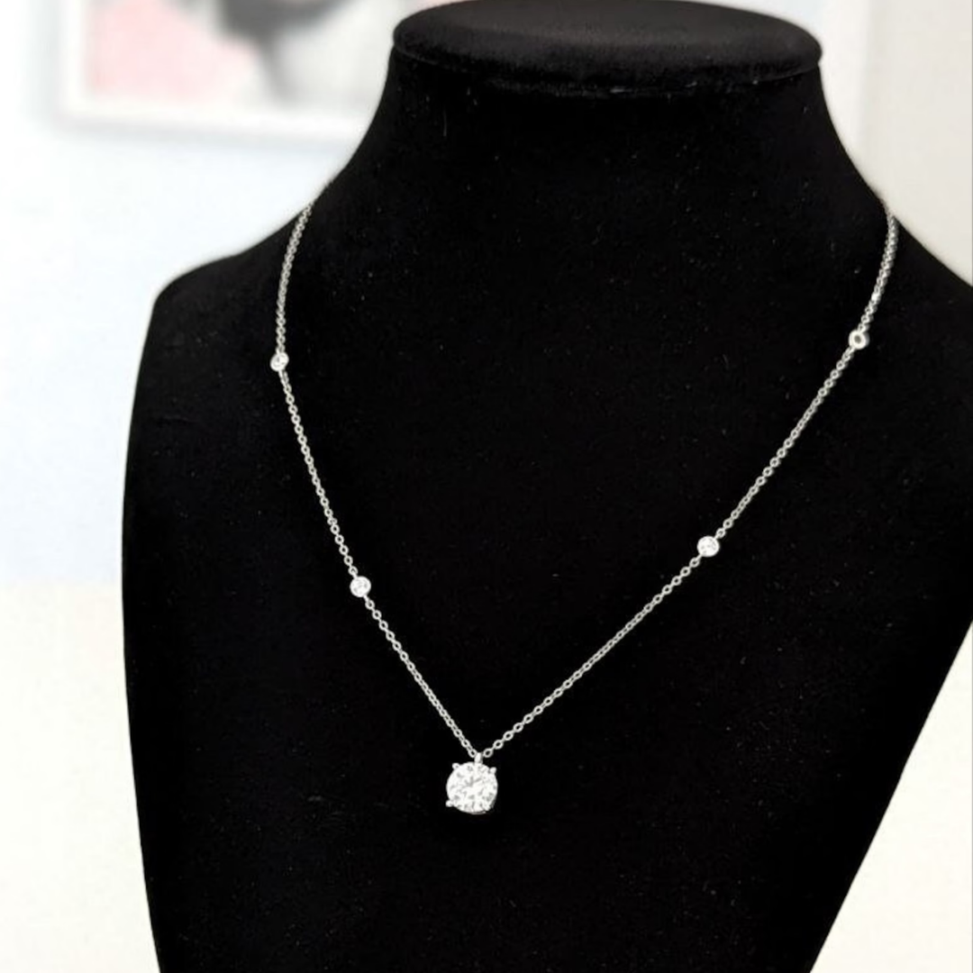 Everly 2ct Solitaire Moissanite Diamond Necklace Pendant