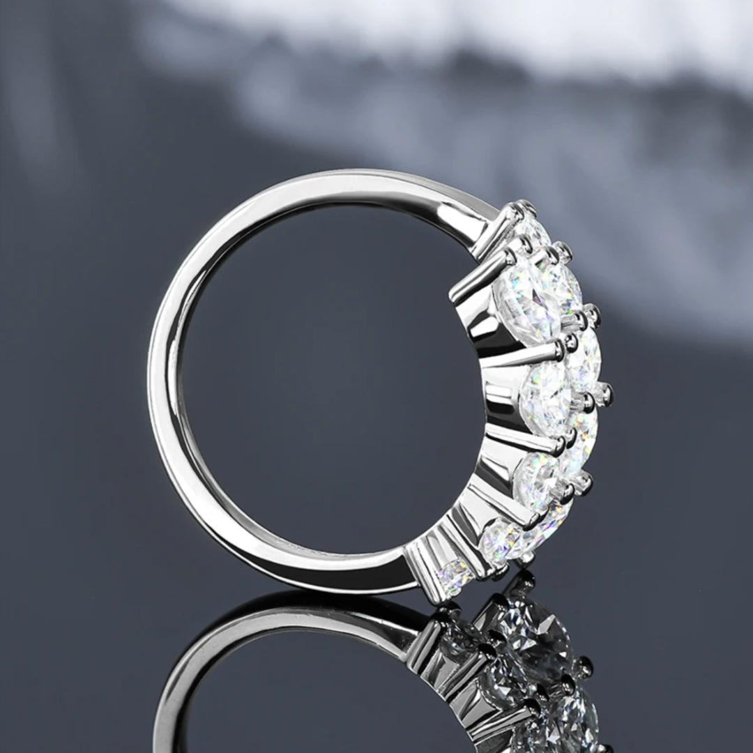 Halcyon 10 Stones Full Moissanite 18K Gold Plated Ring