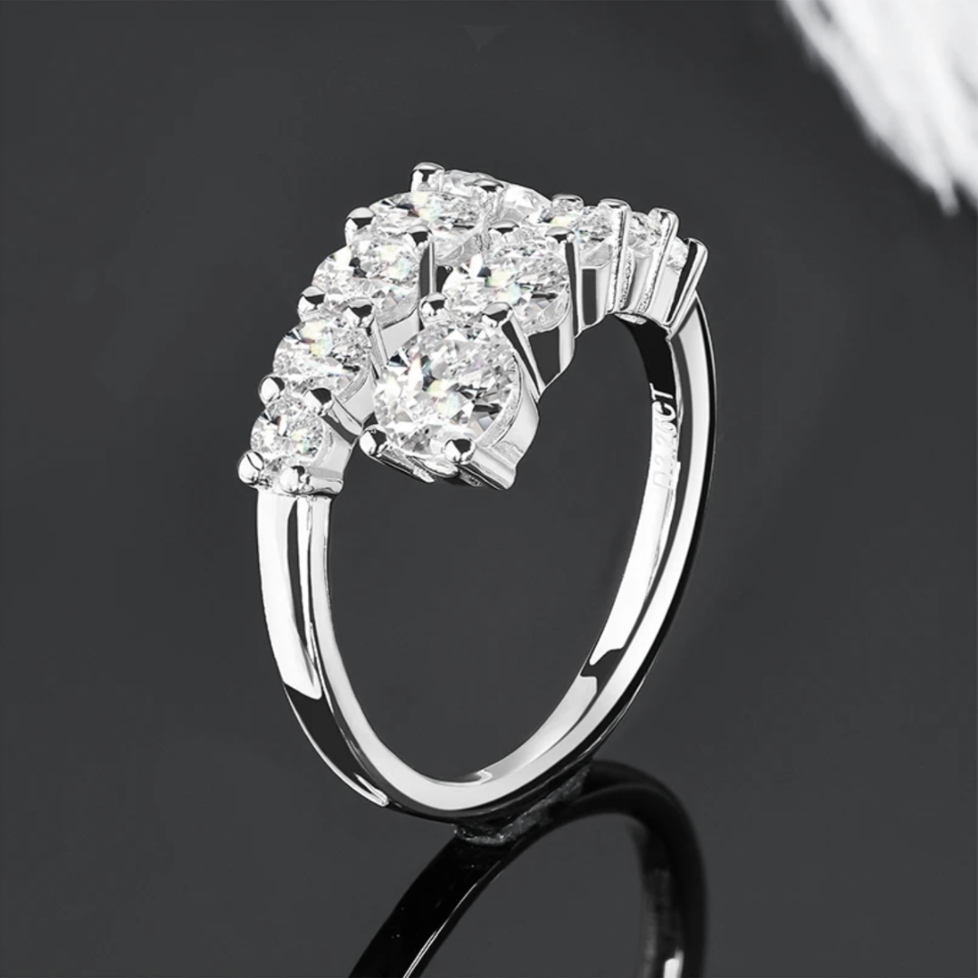 Halcyon 10 Stones Full Moissanite 18K Gold Plated Ring