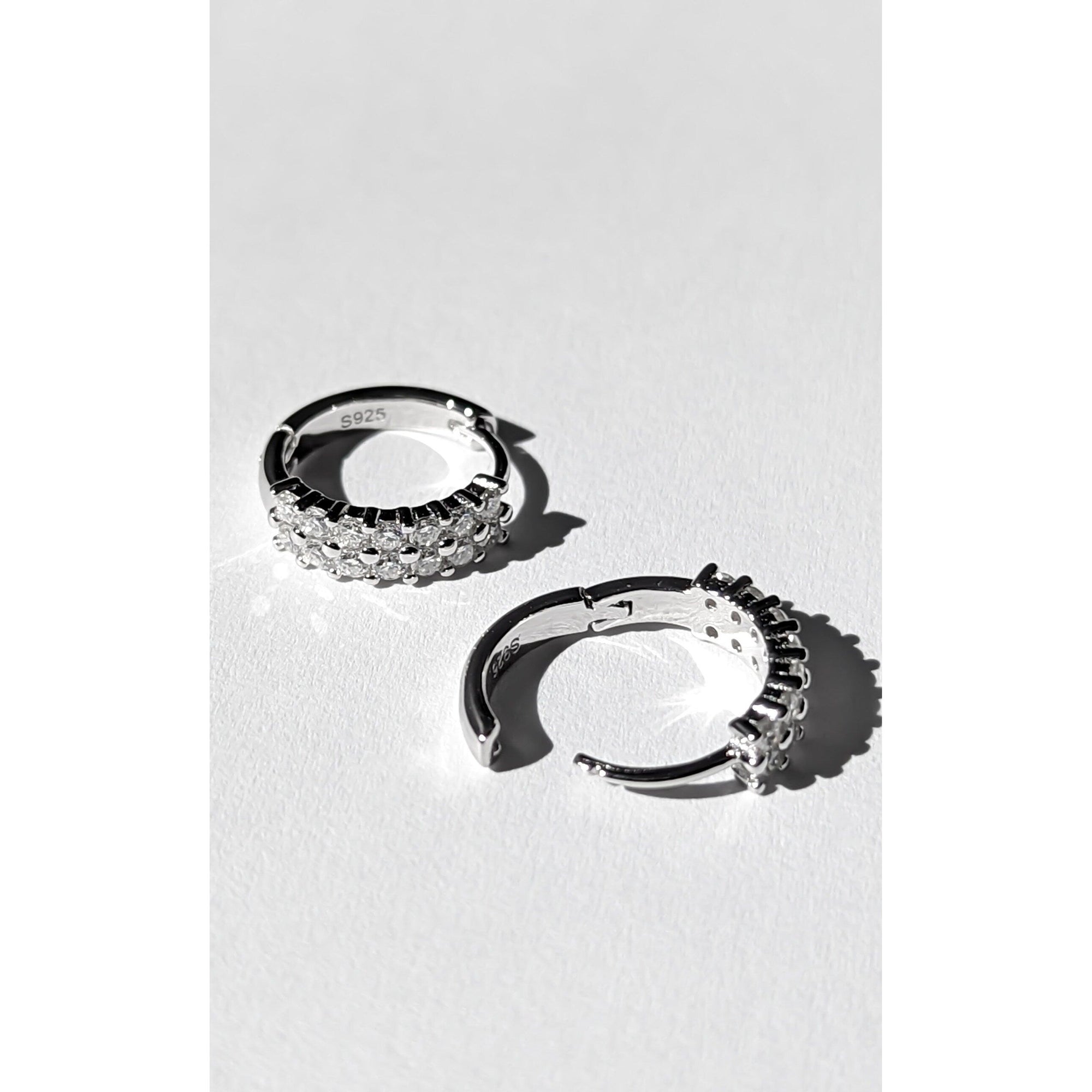 Lysandra 18K White Gold Plated Moissanite Hoop Earrings