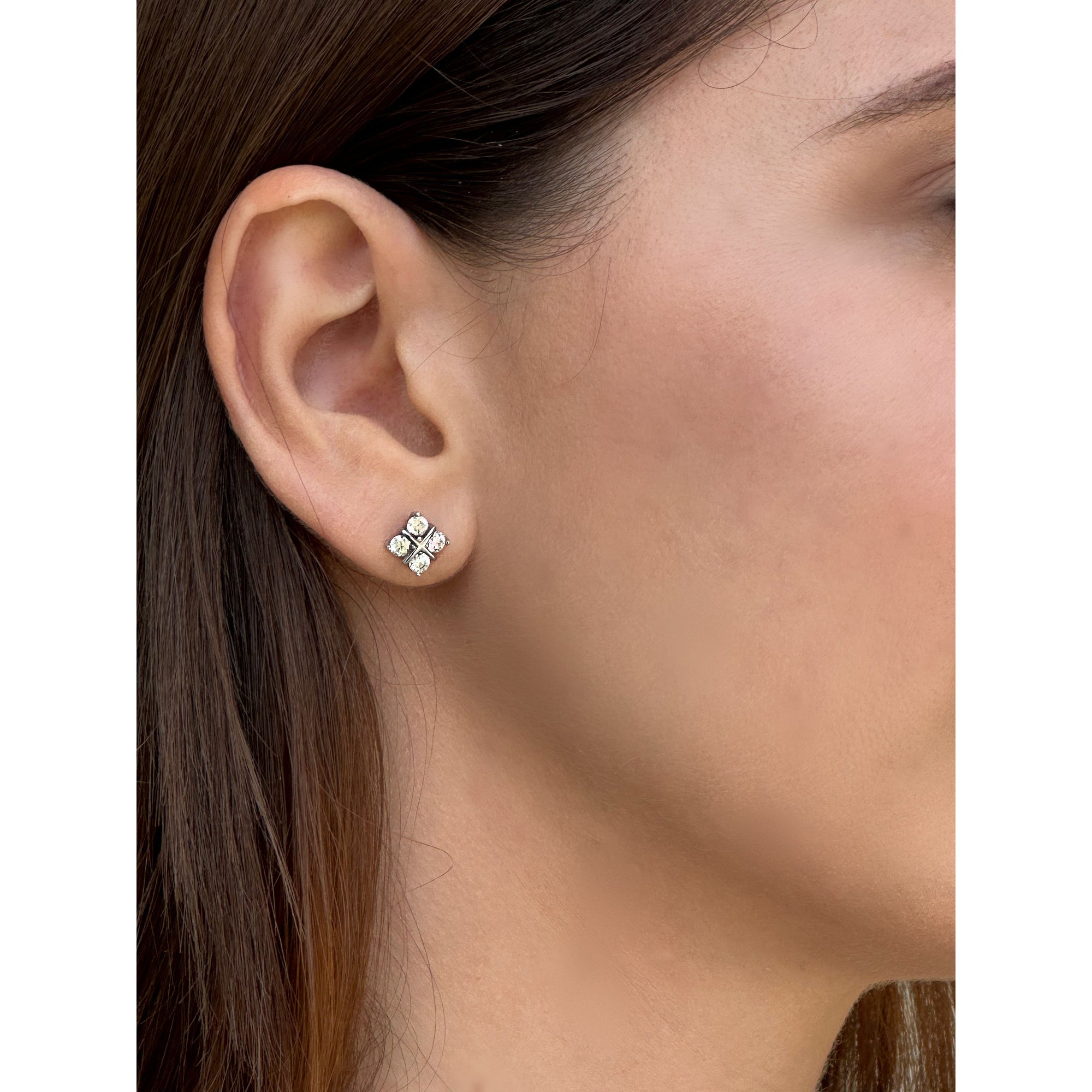 Majesté Gold Plated Moissanite Stud Earrings