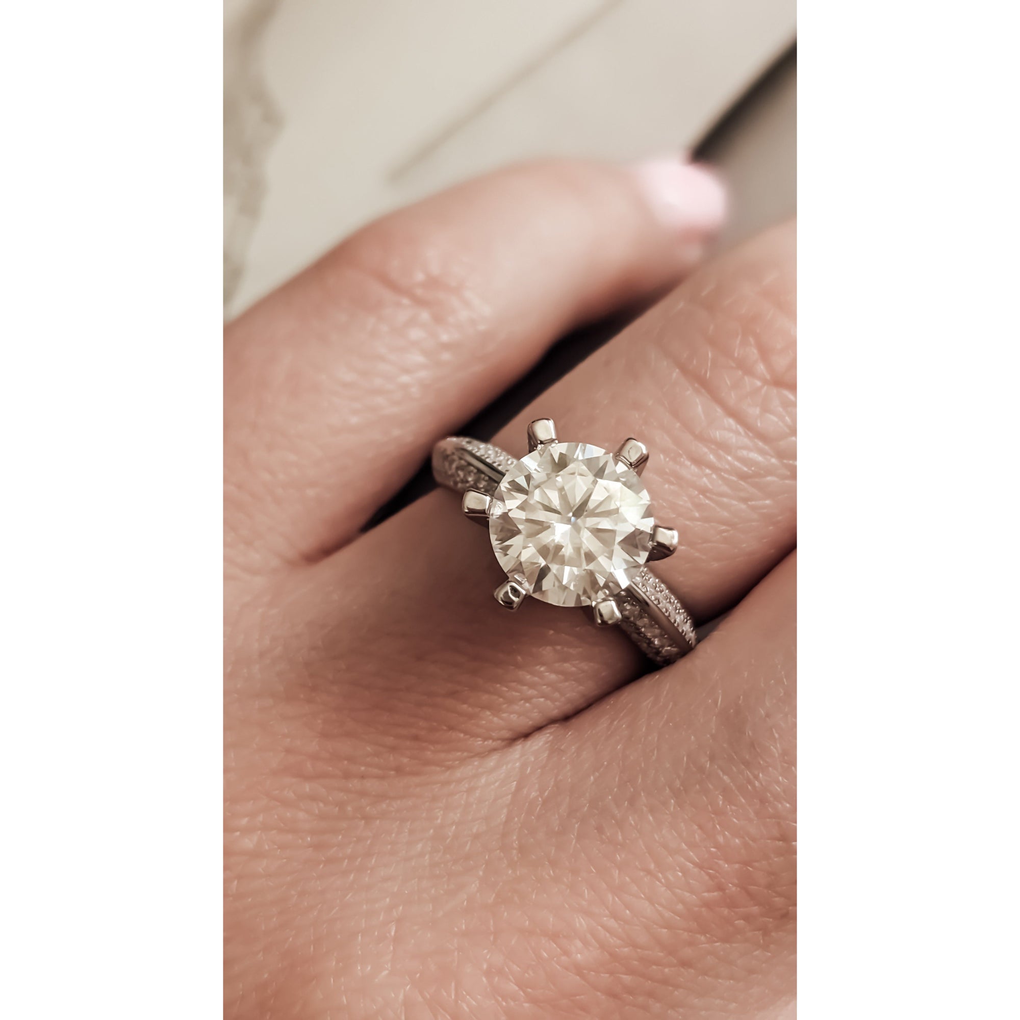 Ophelia 14K Gold Plated Silver Solitaire Moissanite Ring
