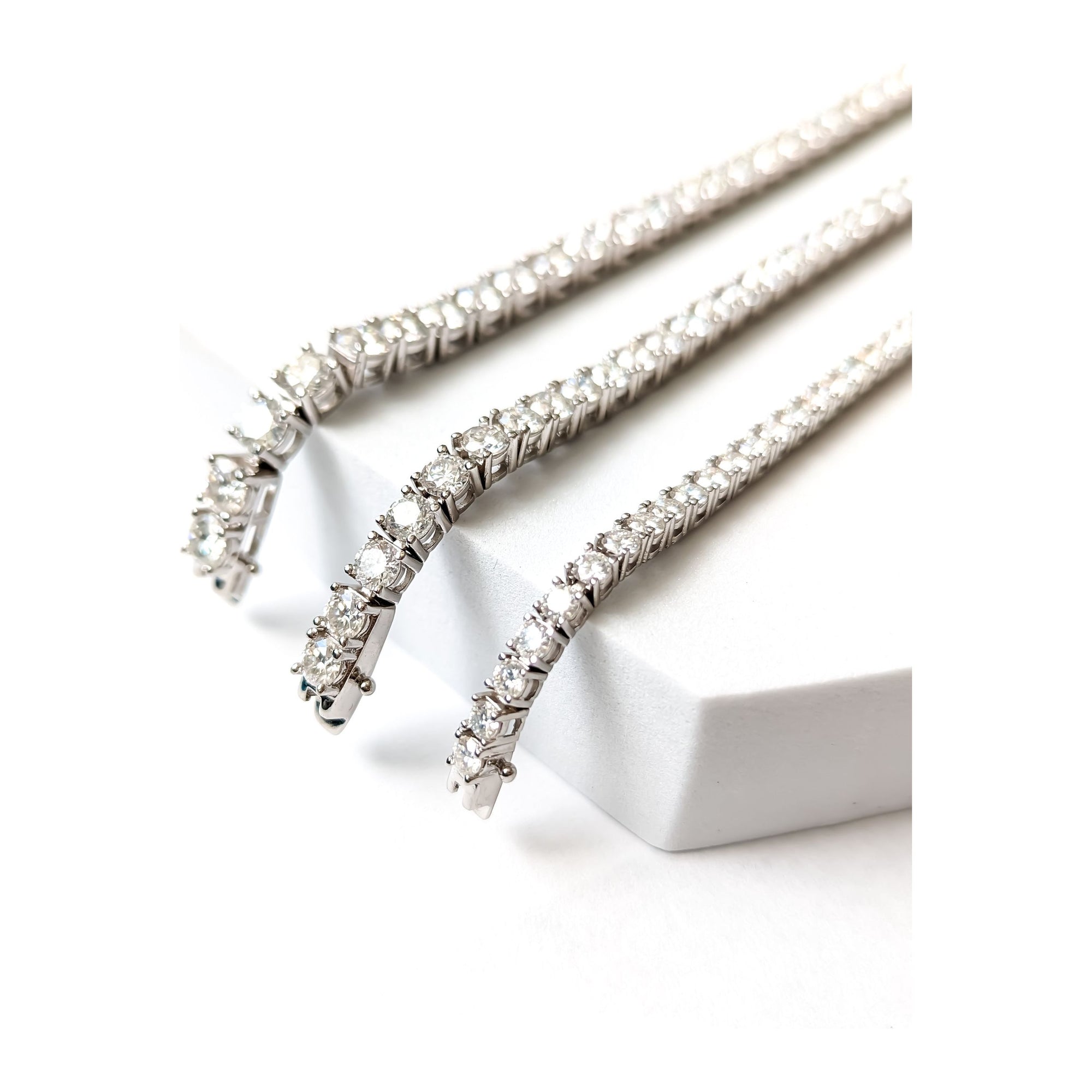 White Gold Plated Silver Tennis Moissanite Chain