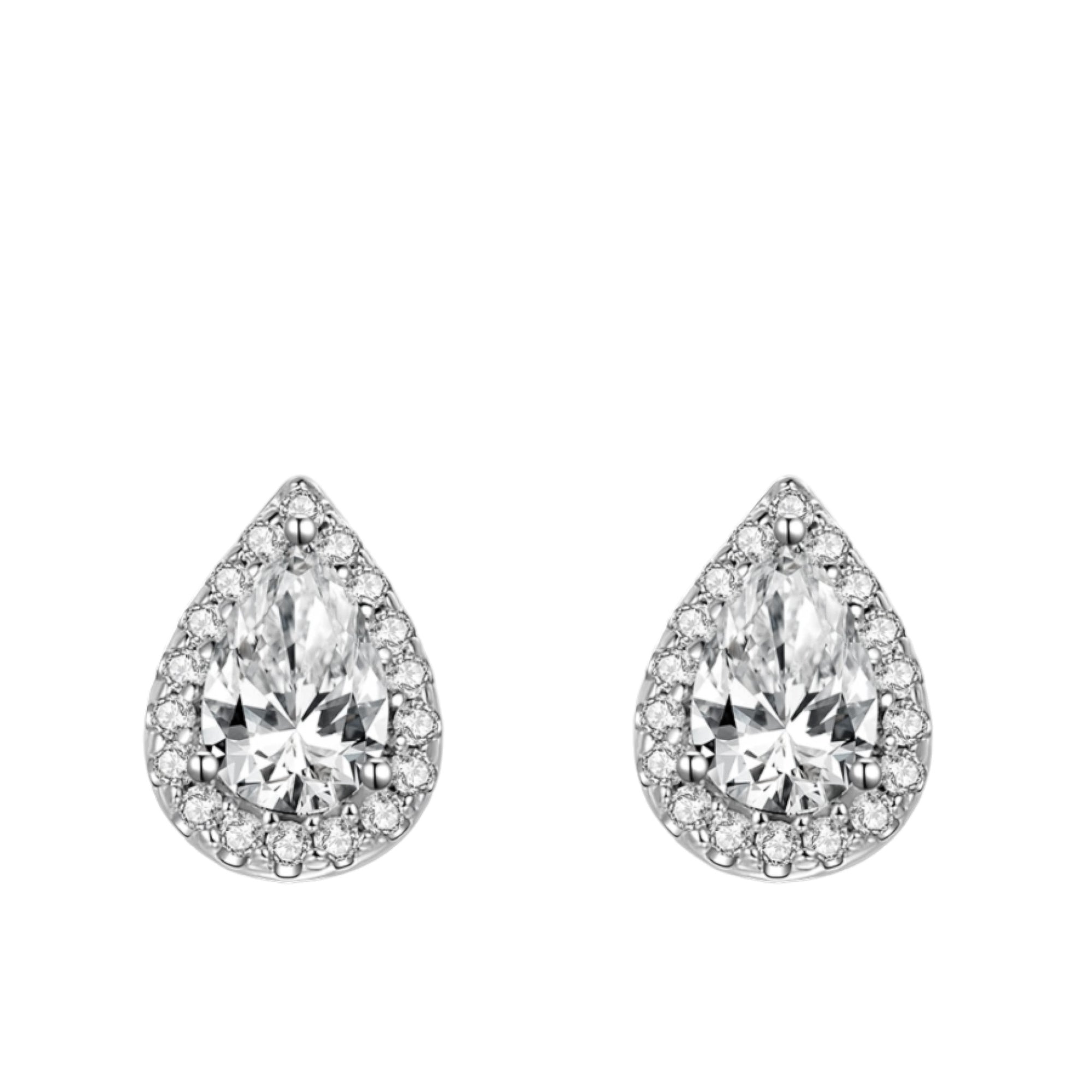 Enigmatic Pear Cut Moissanite Gold Plated Earrings