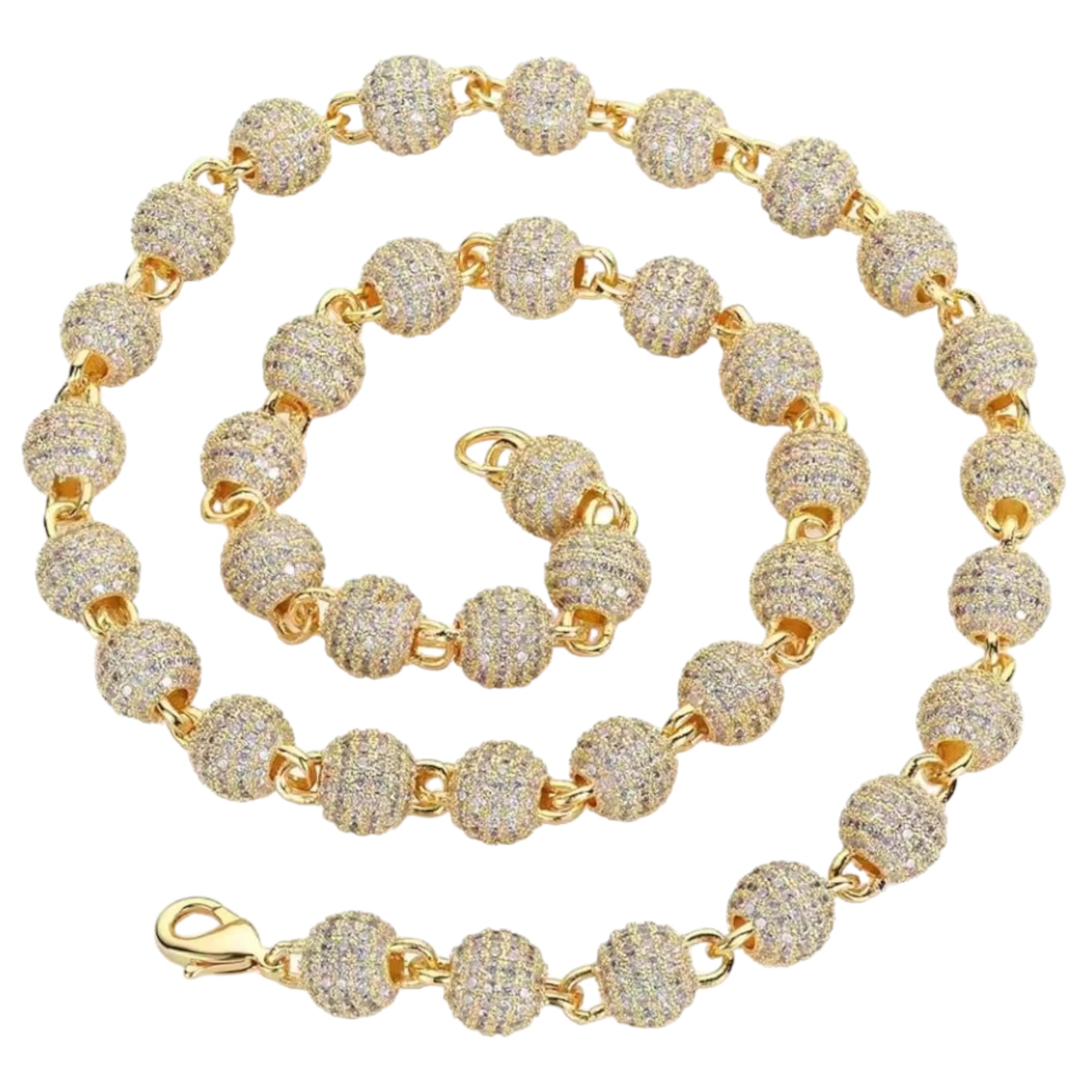 Moonball Moissanite Silver Chain Necklace