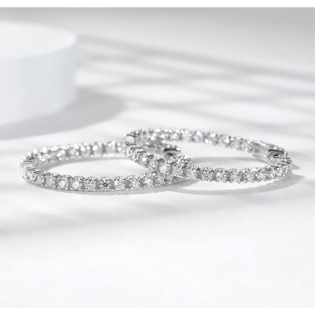 Sereniry 14K Gold Plated Moissanite Hoop Earrings