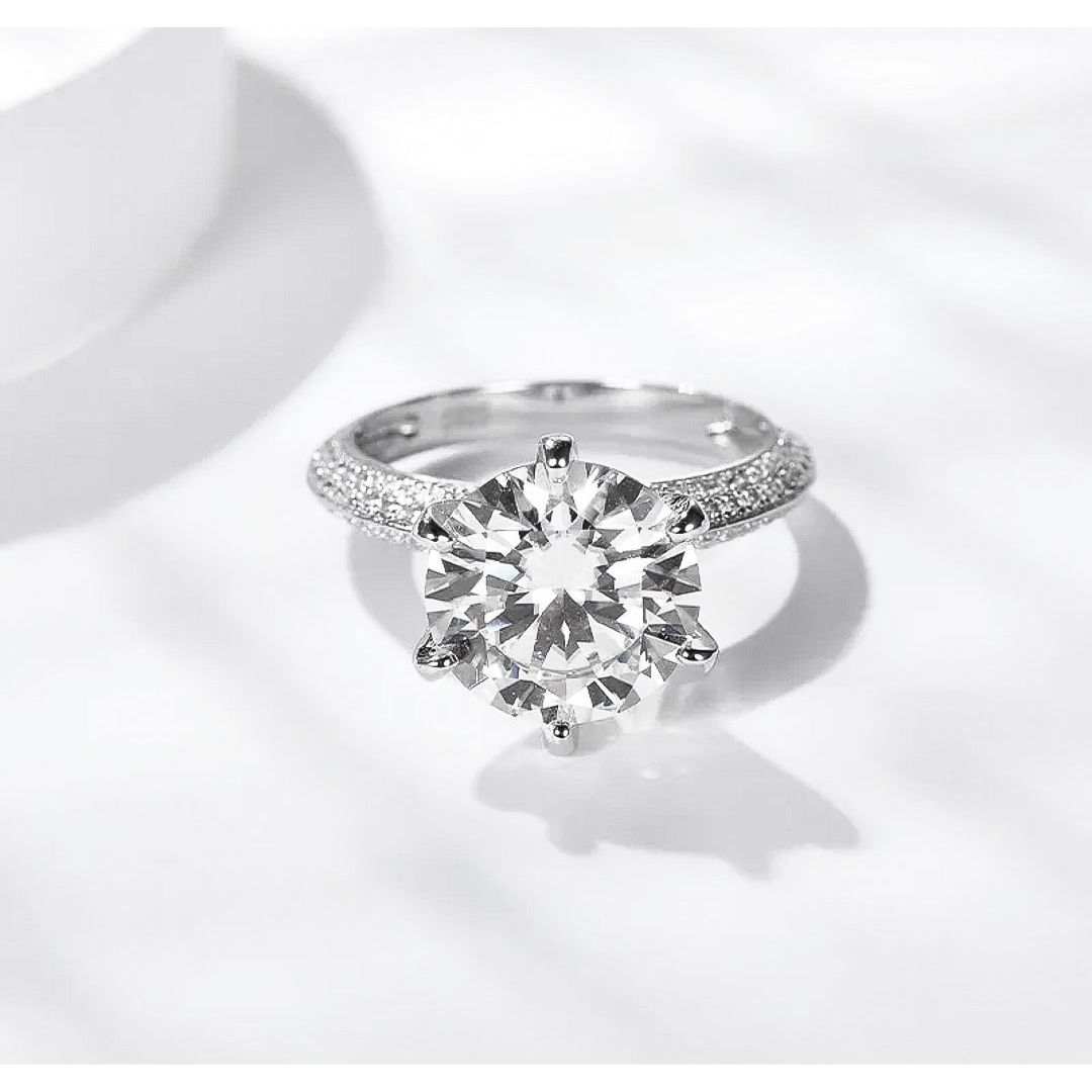 Ophelia 14K Gold Plated Silver Solitaire Moissanite Ring