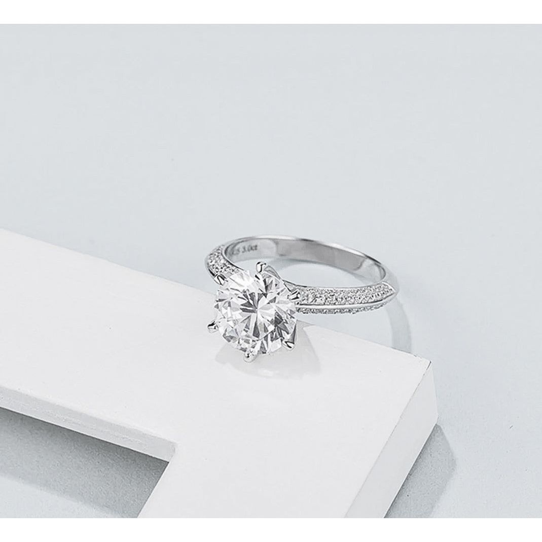 Ophelia 14K Gold Plated Silver Solitaire Moissanite Ring