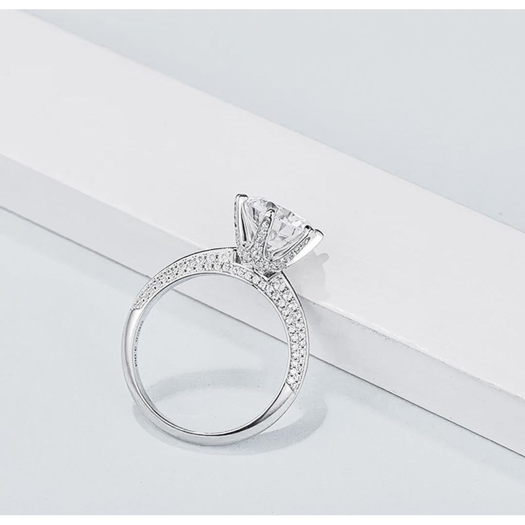 Ophelia 14K Gold Plated Silver Solitaire Moissanite Ring