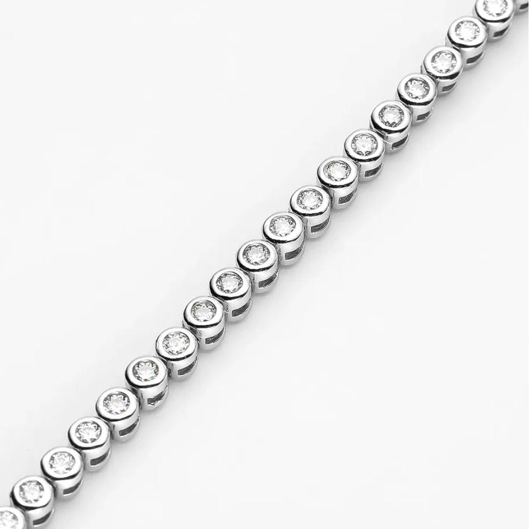 Mirage Full Round Moissanite Tennis 18K Gold Plated Bracelet