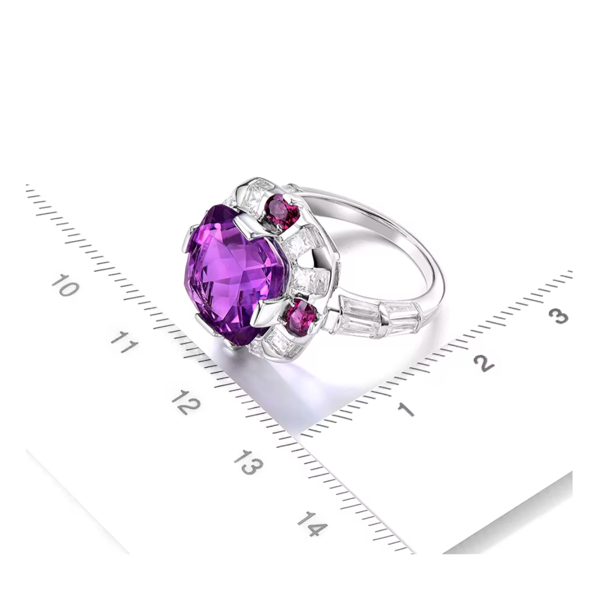 Majestic Amethyst Rhodolite Garnet Silver Ring