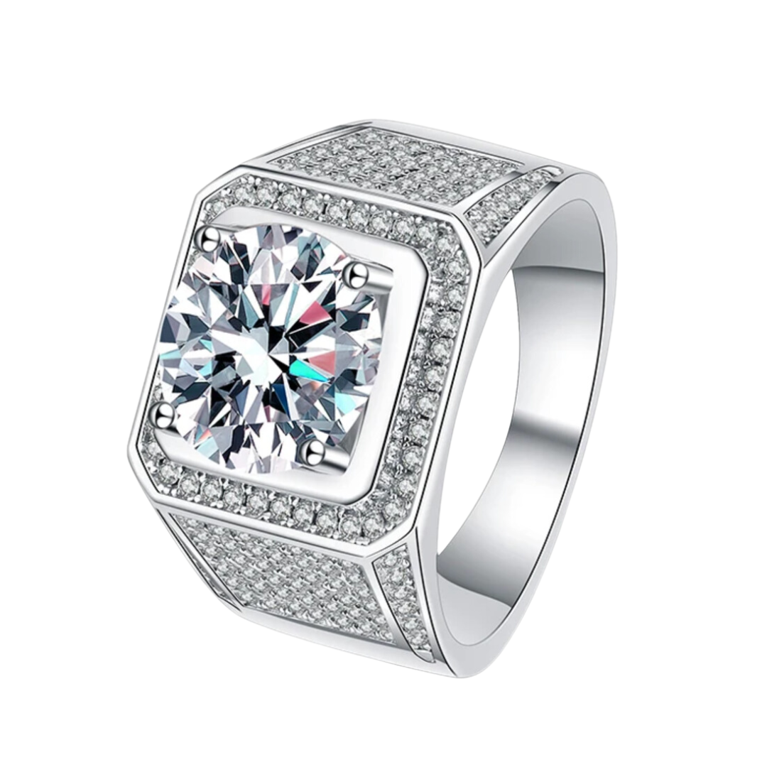 Regal 10 Carat Moissanite Diamond Ring For Men