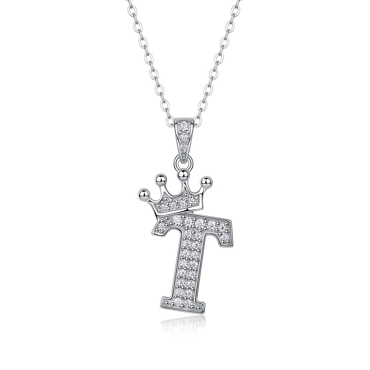 Nymara Moissanite Iced Name Letter Pendant Necklace