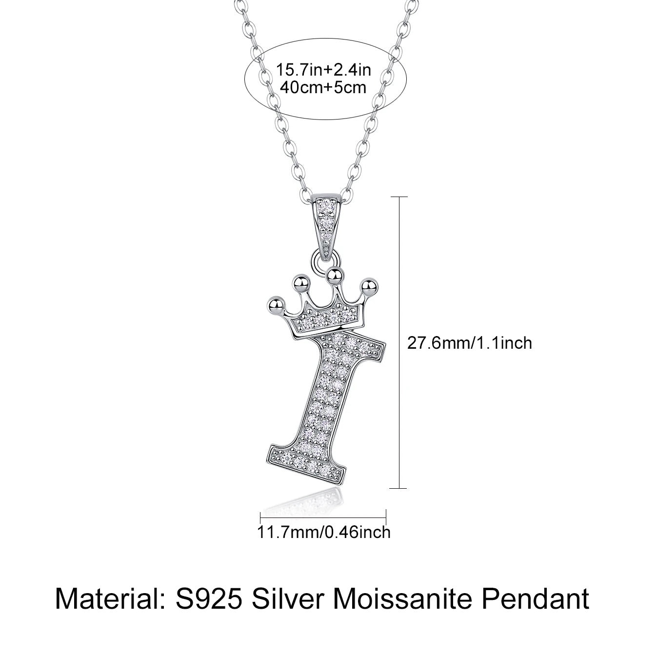 Nymara Moissanite Iced Name Letter Pendant Necklace
