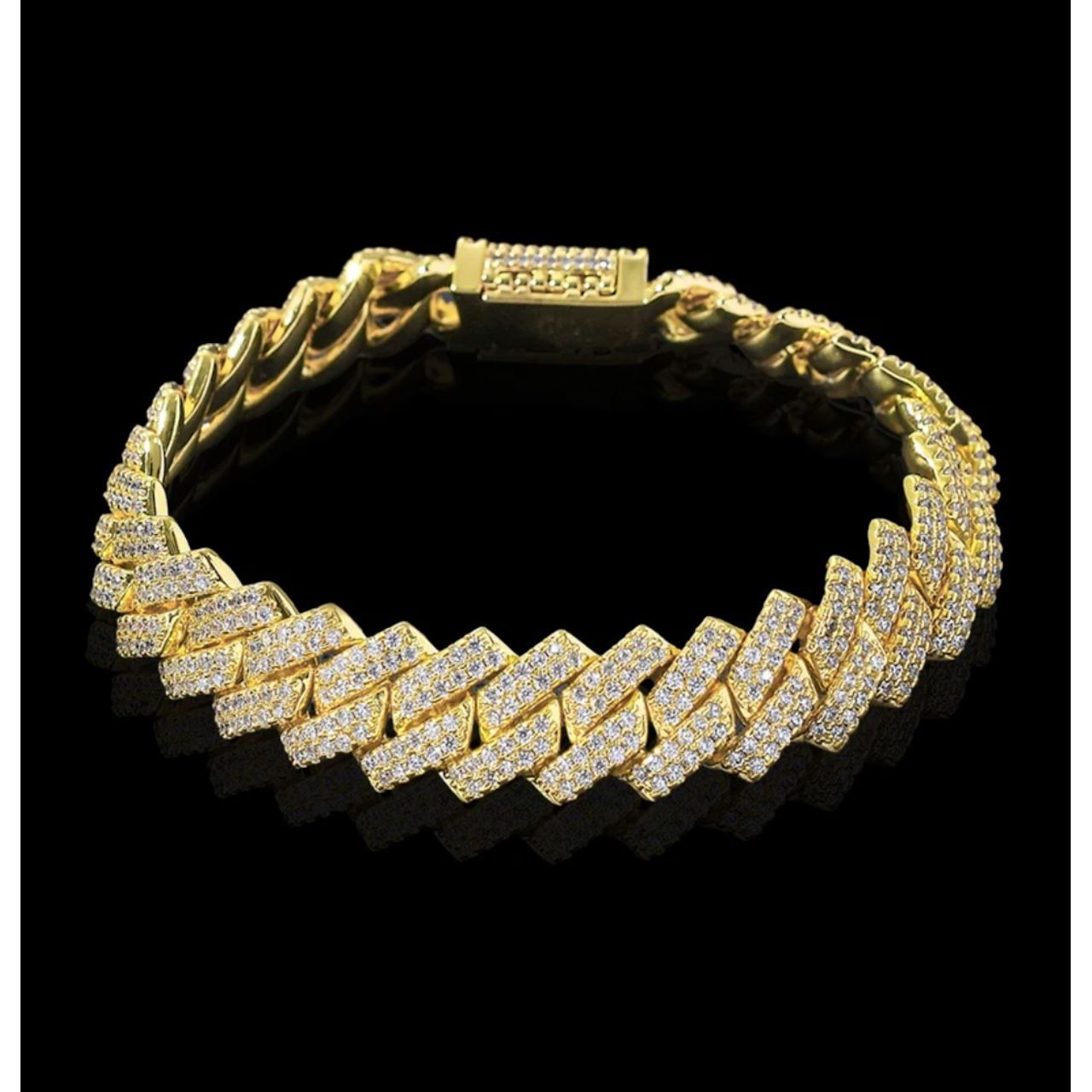Cuban Moissanite Diamond Silver Iced Bracelet