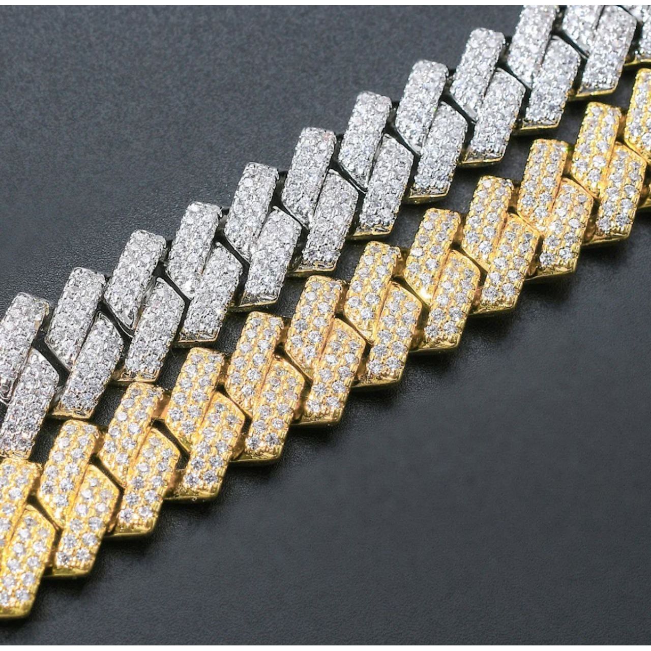 Cuban Moissanite Diamond Silver Iced Bracelet