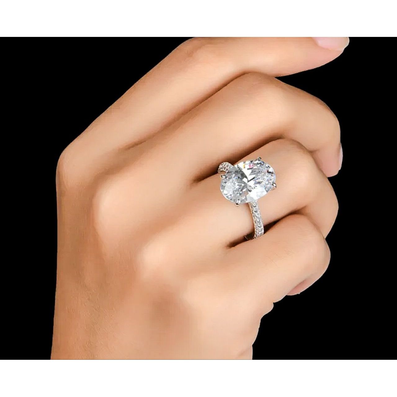 Monic Oval 8 Carat Moissanite Engagement Ring