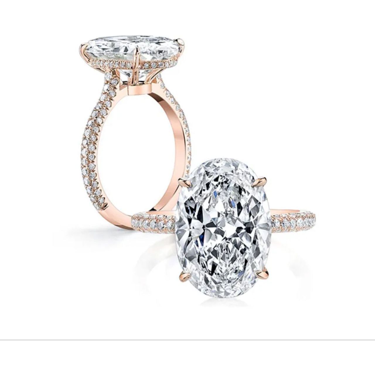 Monic Oval 8 Carat Moissanite Engagement Ring