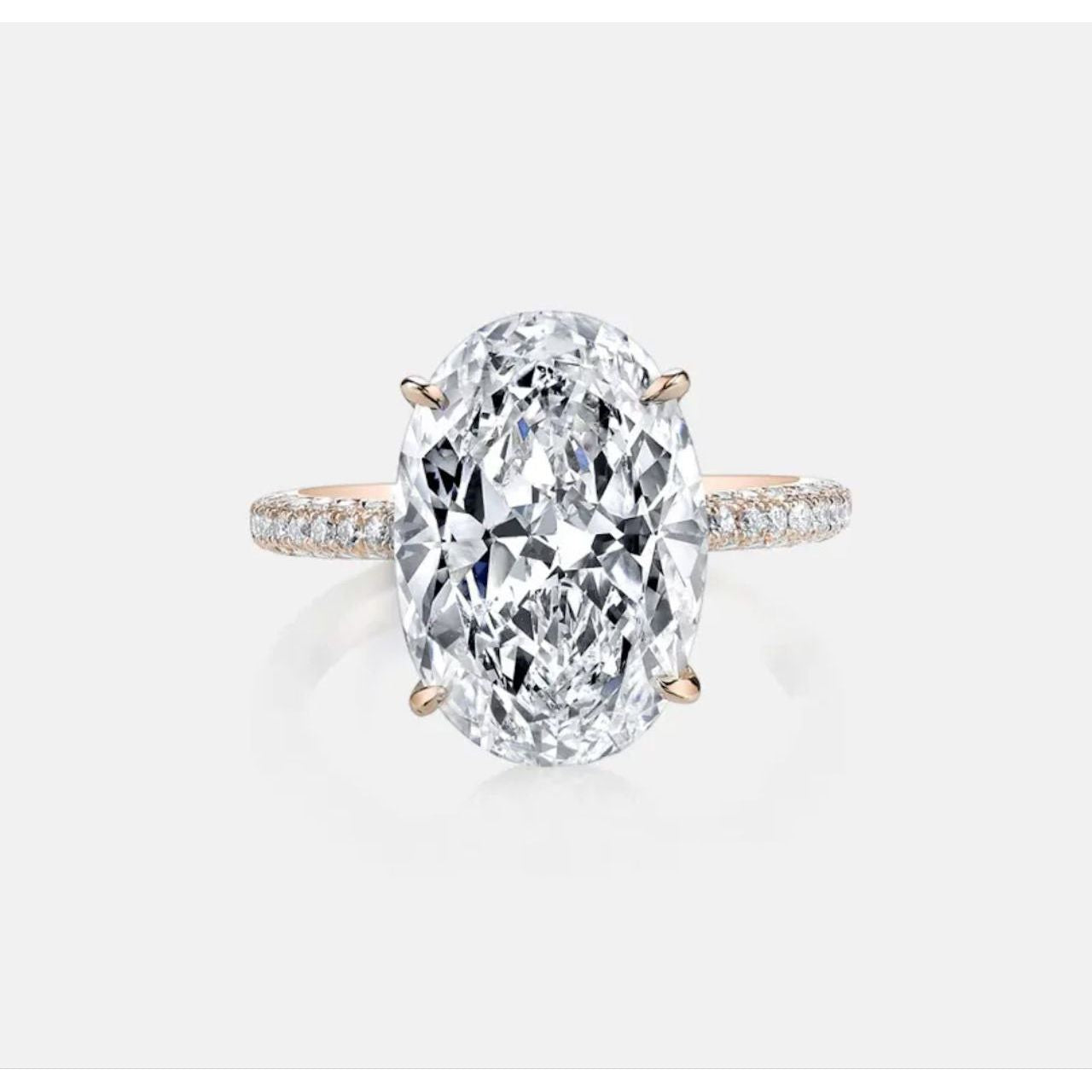 Monic Oval 8 Carat Moissanite Engagement Ring