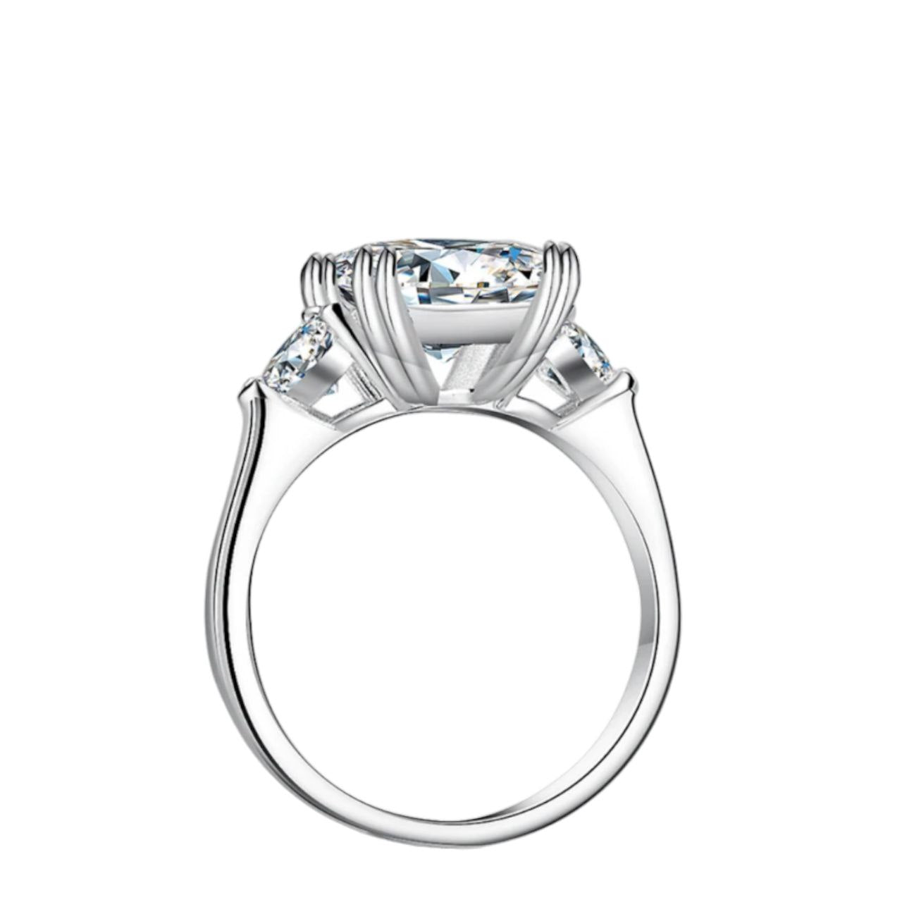 Elegance Emerald Cut 4ct Moissanite Engagement Ring