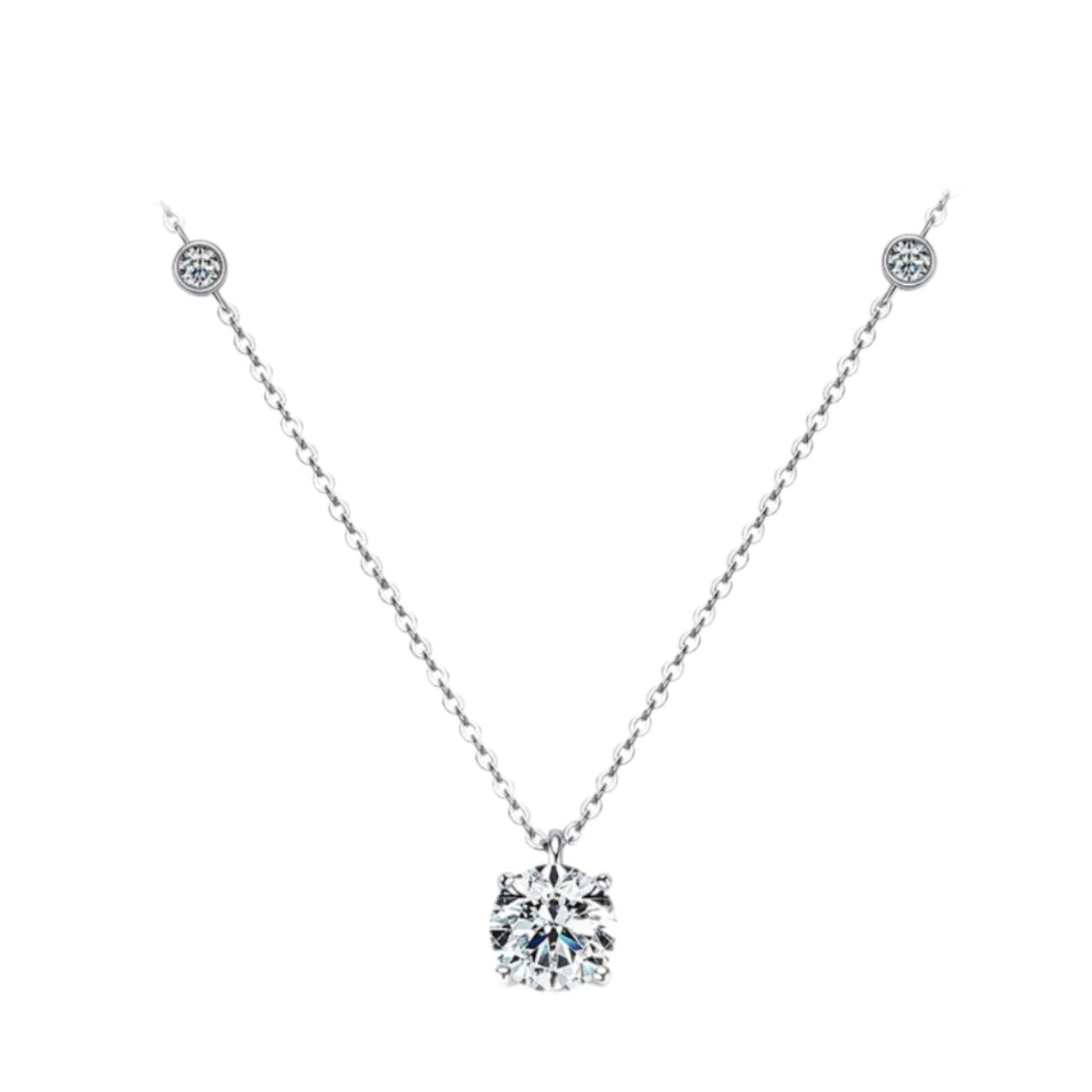 Everly 2ct Solitaire Moissanite Diamond Necklace Pendant