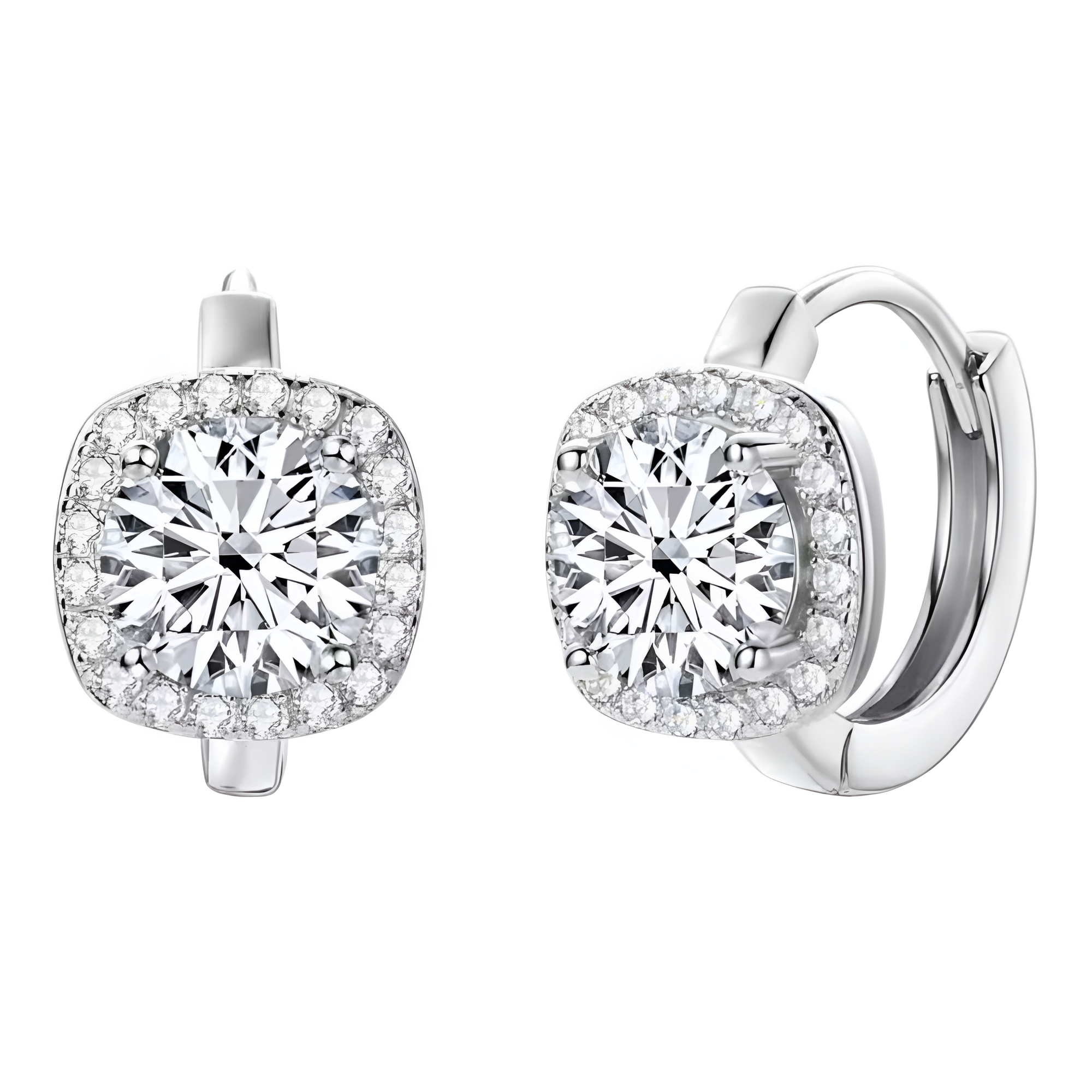 Grace 1 ct Moissanite Hoops in 14K Gold Plated Silver