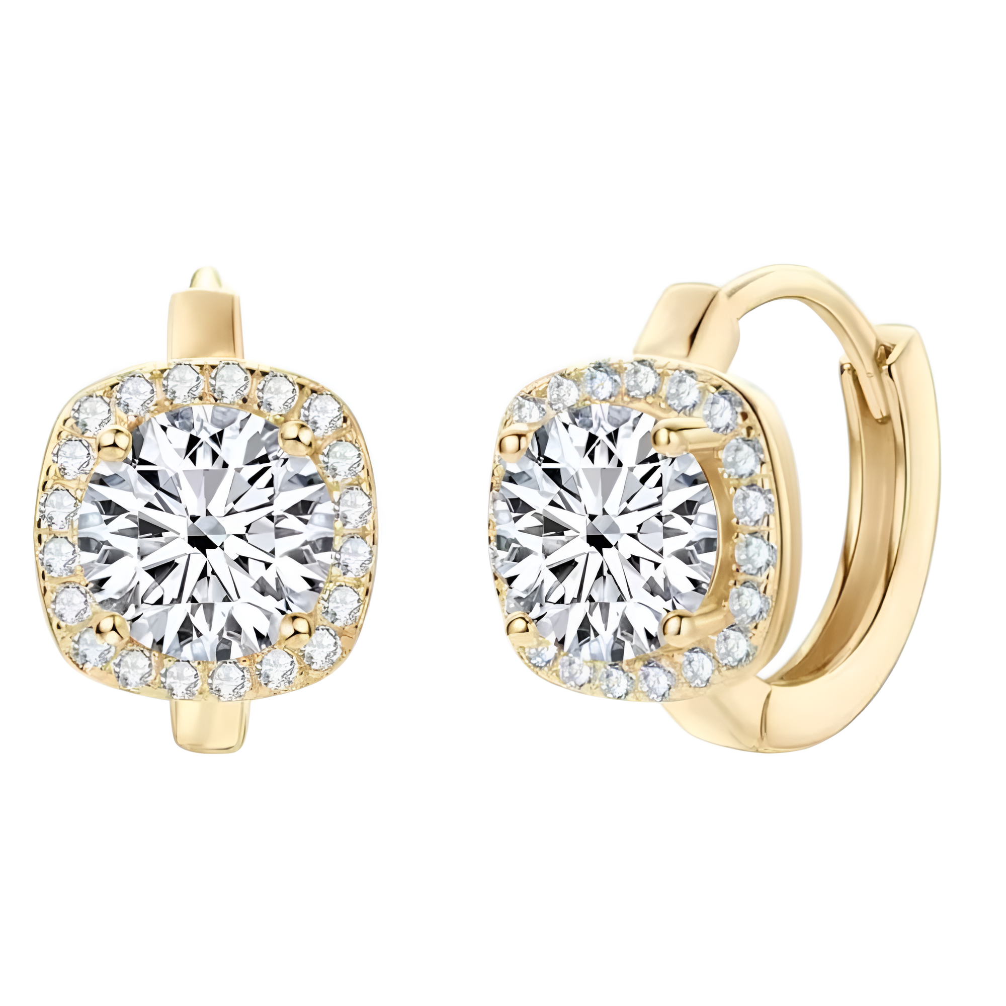 Grace 1 ct Moissanite Hoops in 14K Gold Plated Silver