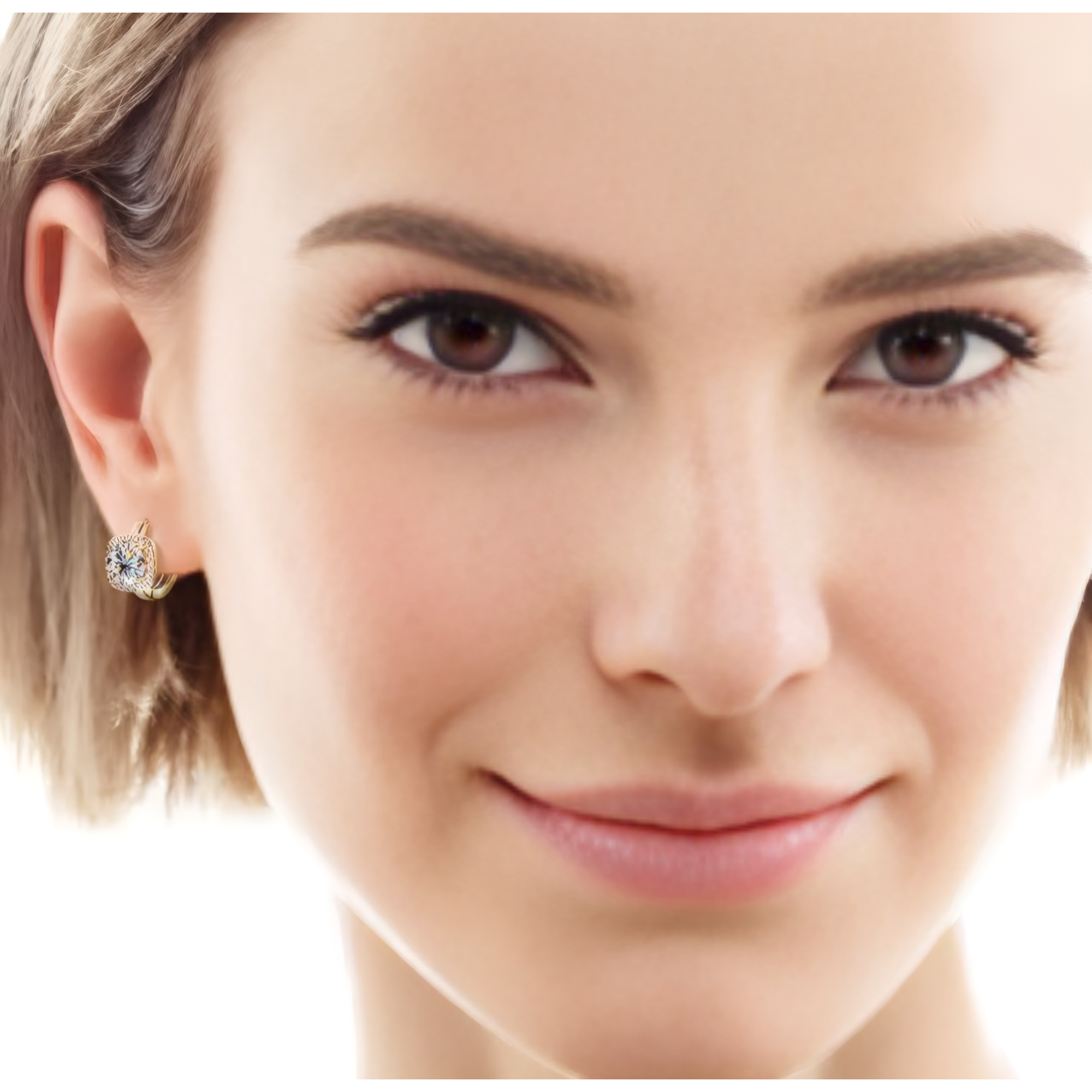 Grace 1 ct Moissanite Hoops in 14K Gold Plated Silver