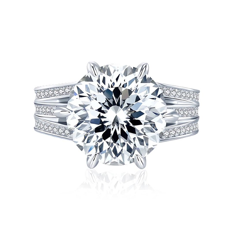 10 Carat Moissanite Engagement Ring Gold Plated - VANITYDIAMONDS