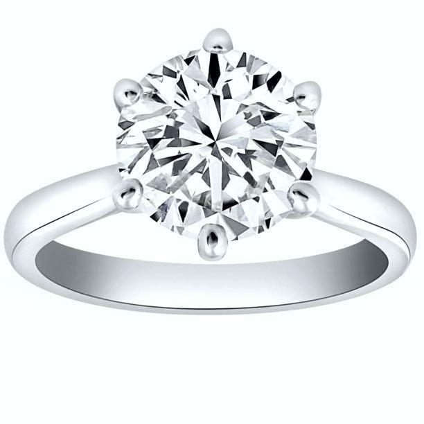 2 Carat Moissanite Engagement Ring in Pure 14K White Gold - VANITYDIAMONDS